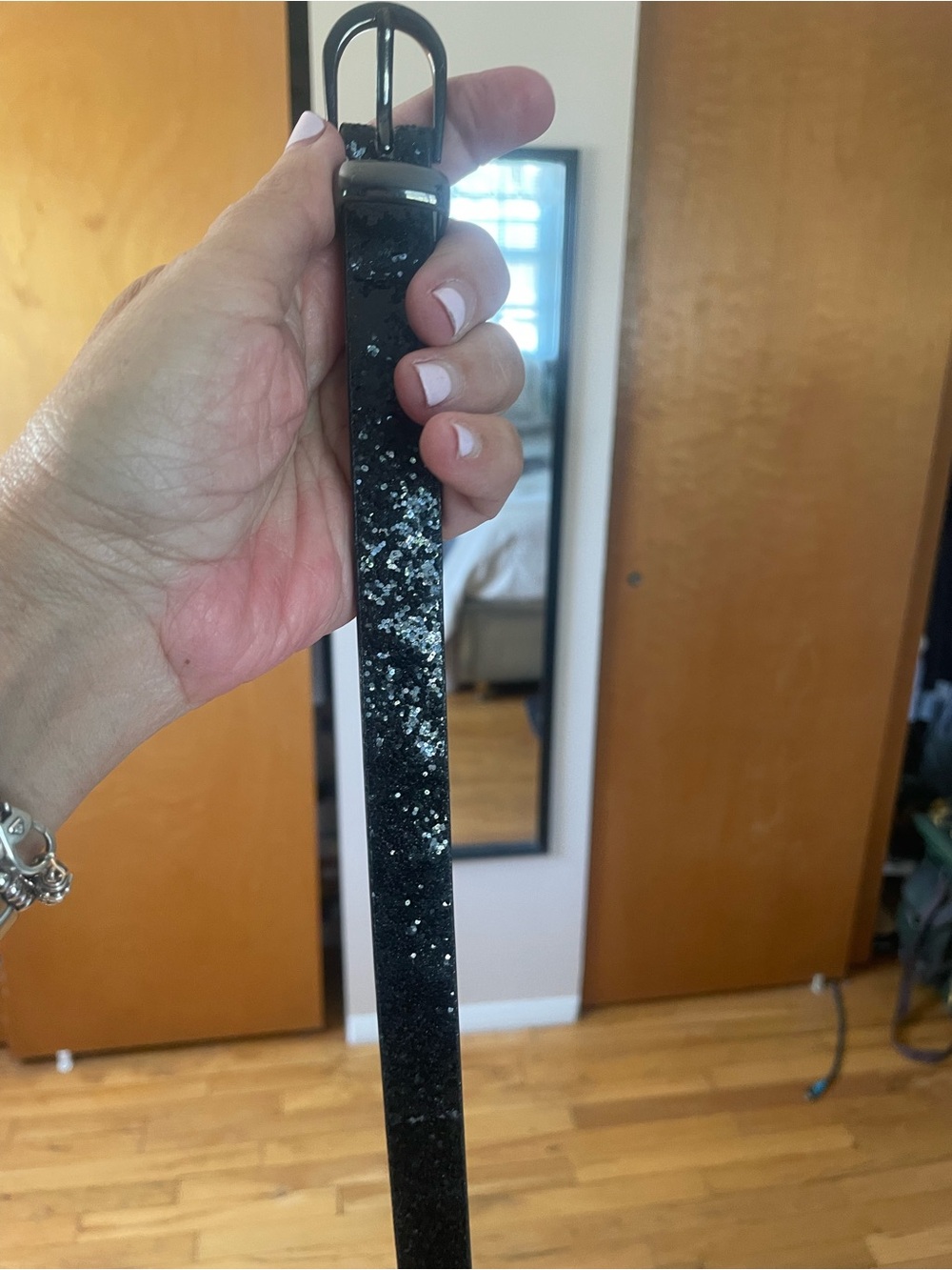 Black sparkle belt
